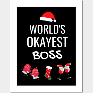 World's Okayest Boss Funny Tees, Funny Christmas Gifts Ideas for Boss Posters and Art